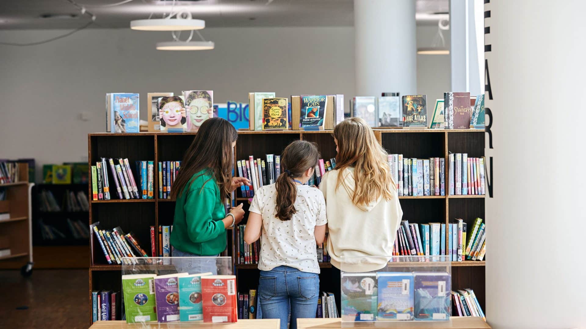 photo of students in the library