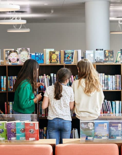 photo of students in the library