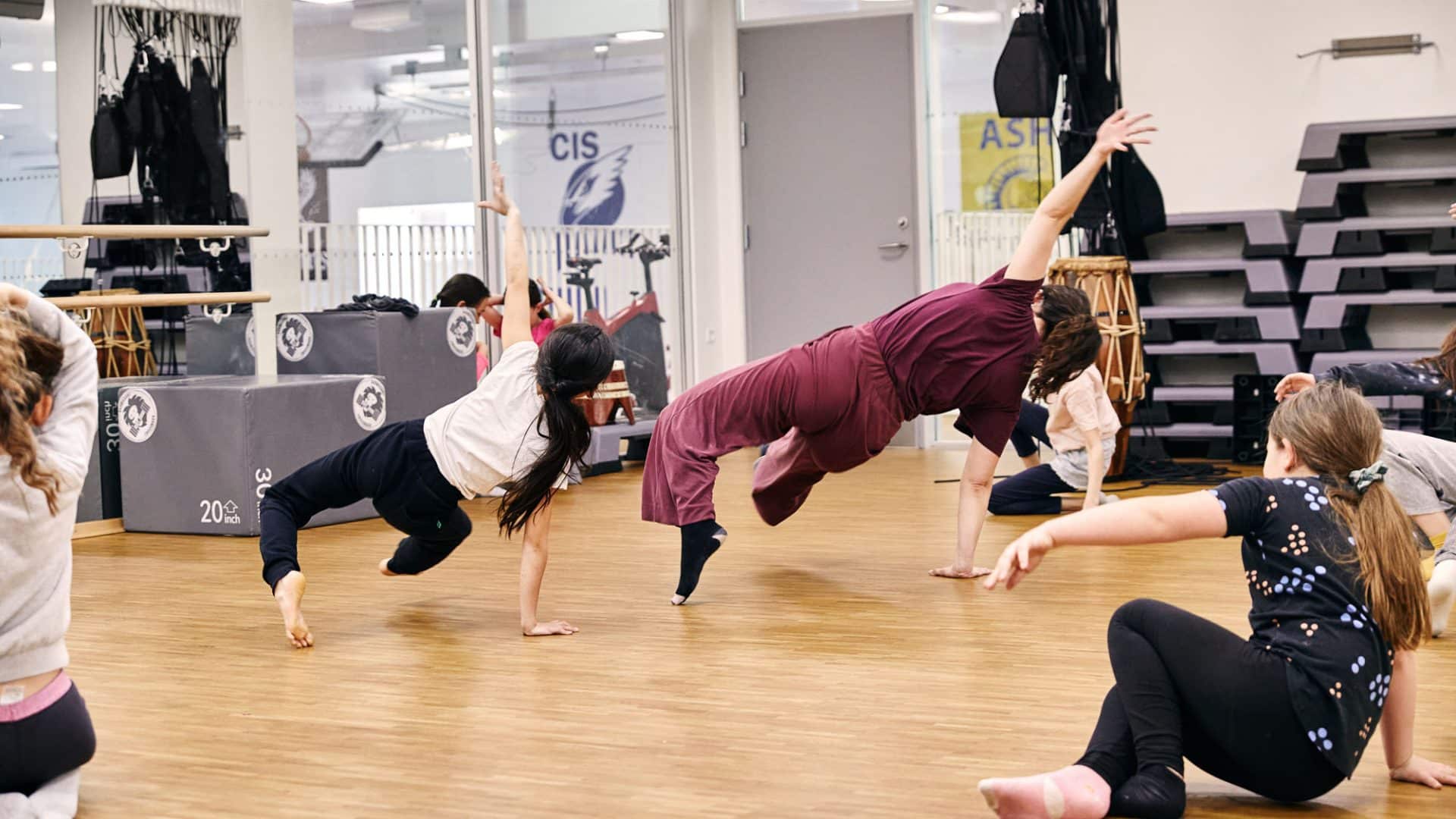 photo of students dancing