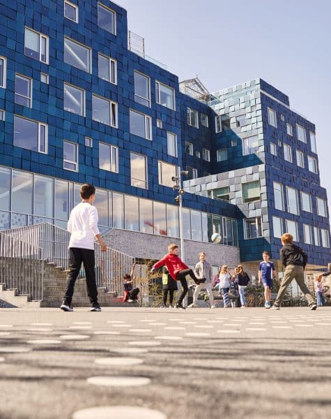 photo of students playing in the CIS campus