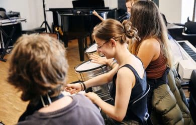 photo of students playing music