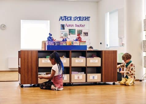 photo of students in the library