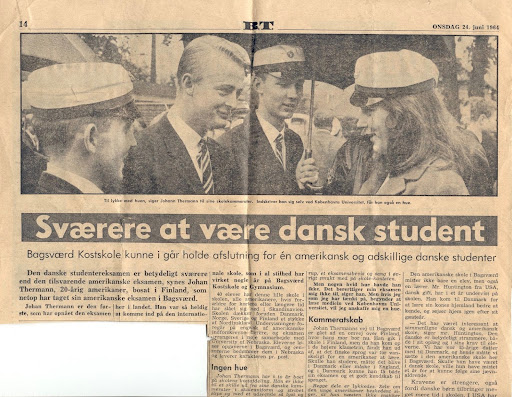 old newspaper article about John Therman, the first student to receive an American High School Diploma