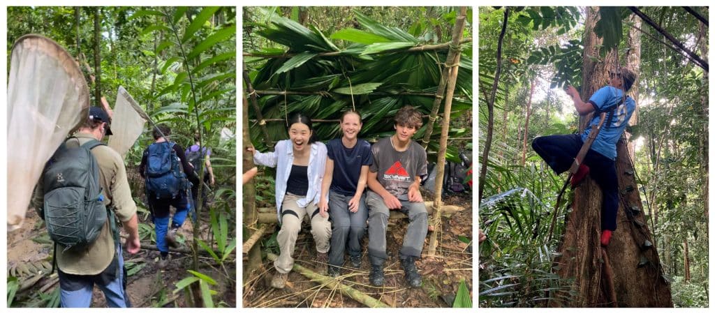 sulawesi rainforest day students in nature