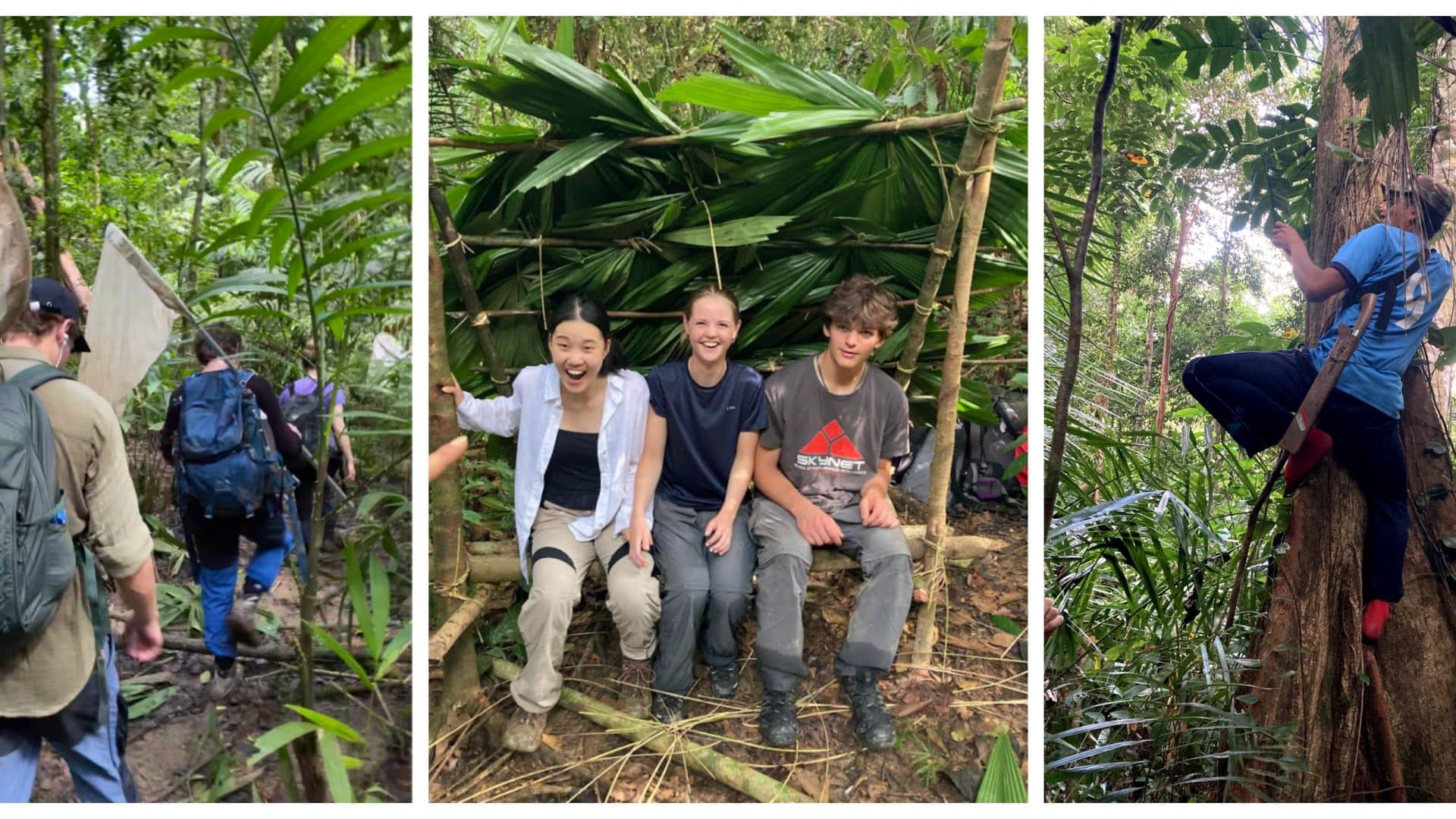 sulawesi rainforest day students in nature