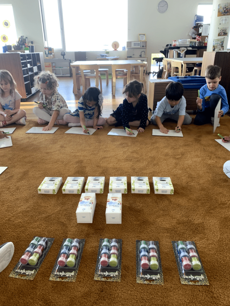 kindergarten students in the classroom