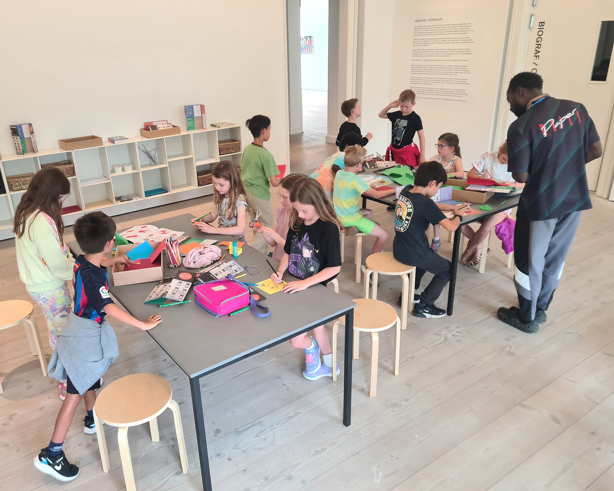 Students making art